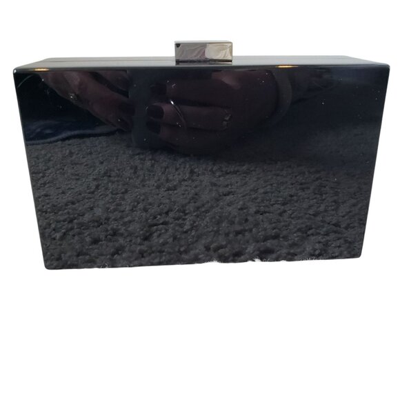 Les Petits Joueurs Lego Peace Sign Black Acrylic Clutch Bag Purse - Picture 5 of 16